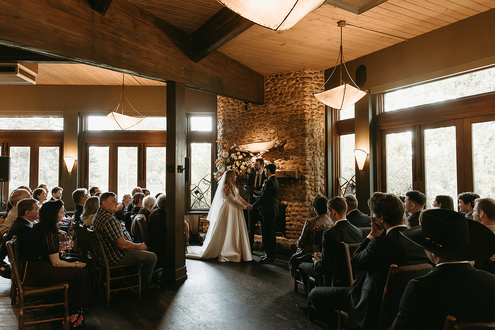 indoor Bragg Creek wedding ceremony